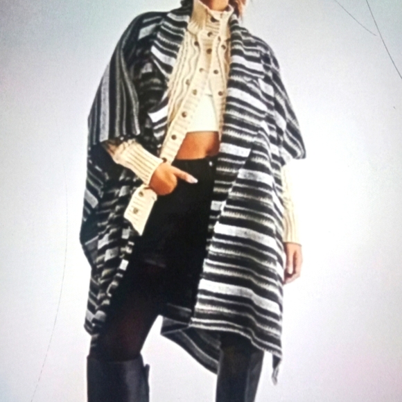Free People Jackson oversized poncho one size fits most women's - Picture 1 of 4
